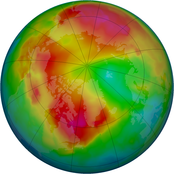 Arctic ozone map for 22 January 2012